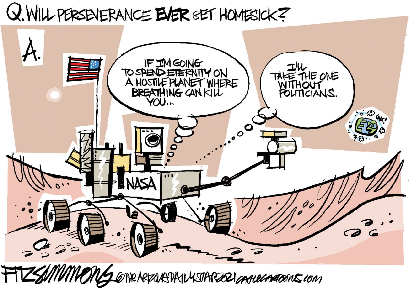 Daily Fitz Cartoon: Rover Perseverance